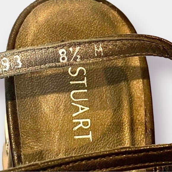 Stuart Weitzman Silver Block Heel with Straps Size 8.5 - Picture 8 of 9